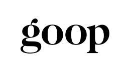 Black 'goop' logo on a white background