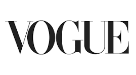 Vogue logo in black text on a white background
